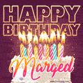 Marged - Animated Happy Birthday Cake GIF Image for WhatsApp