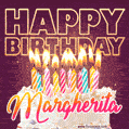 Margherita - Animated Happy Birthday Cake GIF Image for WhatsApp