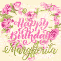 Pink rose heart shaped bouquet - Happy Birthday Card for Margherita