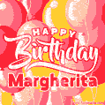 Happy Birthday Margherita - Colorful Animated Floating Balloons Birthday Card