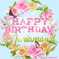 Beautiful Birthday Flowers Card for Mariamawit with Animated Butterflies
