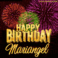 Wishing You A Happy Birthday, Mariangel! Best fireworks GIF animated greeting card.
