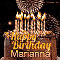 Chocolate Happy Birthday Cake for Marianna (GIF)