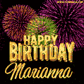 Wishing You A Happy Birthday, Marianna! Best fireworks GIF animated greeting card.