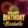 Wishing You A Happy Birthday, Maribelle! Best fireworks GIF animated greeting card.