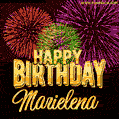 Wishing You A Happy Birthday, Marielena! Best fireworks GIF animated greeting card.