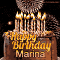 Chocolate Happy Birthday Cake for Marina (GIF)