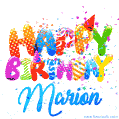 Happy Birthday Marion - Creative Personalized GIF With Name