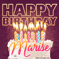 Marise - Animated Happy Birthday Cake GIF Image for WhatsApp