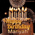 Chocolate Happy Birthday Cake for Mariyah (GIF)