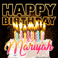 Mariyah - Animated Happy Birthday Cake GIF Image for WhatsApp