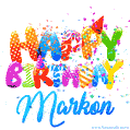 Happy Birthday Markon - Creative Personalized GIF With Name