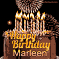 Chocolate Happy Birthday Cake for Marleen (GIF)