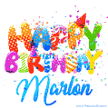 Happy Birthday Marlon - Creative Personalized GIF With Name