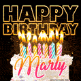 Marly - Animated Happy Birthday Cake GIF Image for WhatsApp