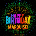 New Bursting with Colors Happy Birthday Marquise GIF and Video with Music