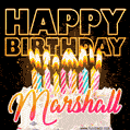 Marshall - Animated Happy Birthday Cake GIF for WhatsApp