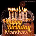 Chocolate Happy Birthday Cake for Marshawn (GIF)