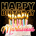 Martavious - Animated Happy Birthday Cake GIF for WhatsApp