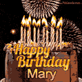 Chocolate Happy Birthday Cake for Mary (GIF)