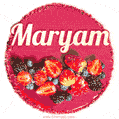 Happy Birthday Cake with Name Maryam - Free Download