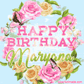 Beautiful Birthday Flowers Card for Maryana with Animated Butterflies