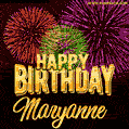 Wishing You A Happy Birthday, Maryanne! Best fireworks GIF animated greeting card.