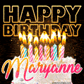 Maryanne - Animated Happy Birthday Cake GIF Image for WhatsApp