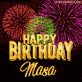 Wishing You A Happy Birthday, Masa! Best fireworks GIF animated greeting card.