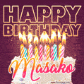 Masako - Animated Happy Birthday Cake GIF Image for WhatsApp