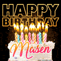 Masen - Animated Happy Birthday Cake GIF for WhatsApp