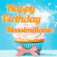 Happy Birthday, Massimiliano! Elegant cupcake with a sparkler.