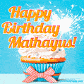 Happy Birthday, Mathayus! Elegant cupcake with a sparkler.