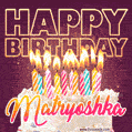 Matryoshka - Animated Happy Birthday Cake GIF Image for WhatsApp