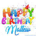 Happy Birthday Mattew - Creative Personalized GIF With Name