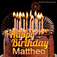 Chocolate Happy Birthday Cake for Mattheo (GIF)