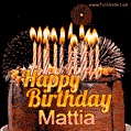 Chocolate Happy Birthday Cake for Mattia (GIF)