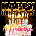 Mattisyn - Animated Happy Birthday Cake GIF Image for WhatsApp