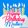 Happy Birthday GIF for Mattox with Birthday Cake and Lit Candles