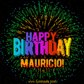 New Bursting with Colors Happy Birthday Mauricio GIF and Video with Music