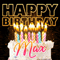 Max - Animated Happy Birthday Cake GIF Image for WhatsApp