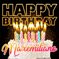 Maxemiliano - Animated Happy Birthday Cake GIF for WhatsApp