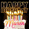 Maxen - Animated Happy Birthday Cake GIF for WhatsApp