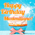 Happy Birthday, Maximiliano! Elegant cupcake with a sparkler.