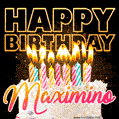 Maximino - Animated Happy Birthday Cake GIF for WhatsApp