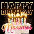 Maximos - Animated Happy Birthday Cake GIF for WhatsApp