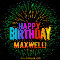New Bursting with Colors Happy Birthday Maxwell GIF and Video with Music