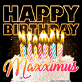 Maxximus - Animated Happy Birthday Cake GIF for WhatsApp