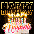 Maybelle - Animated Happy Birthday Cake GIF Image for WhatsApp