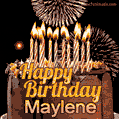 Chocolate Happy Birthday Cake for Maylene (GIF)